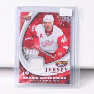 Star Henrik Zetterberg 2008/09 Game-Used Jersey Power Play Hockey Card Red Wings